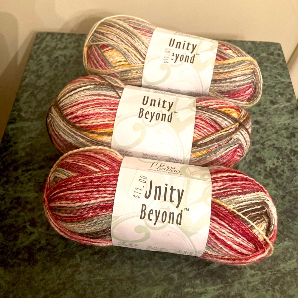 3 skeins brand new fibra natura wool linen silk blend yarn